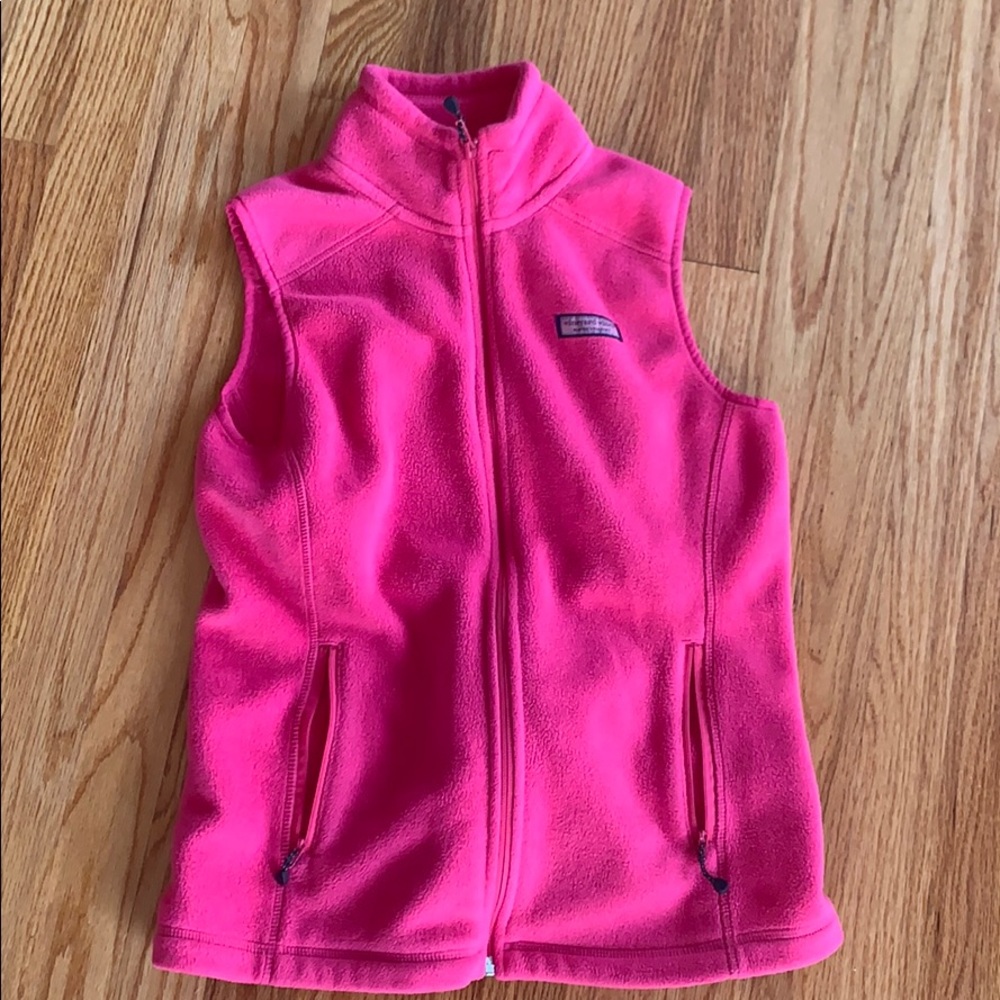 vineyard vines pink fleece vest